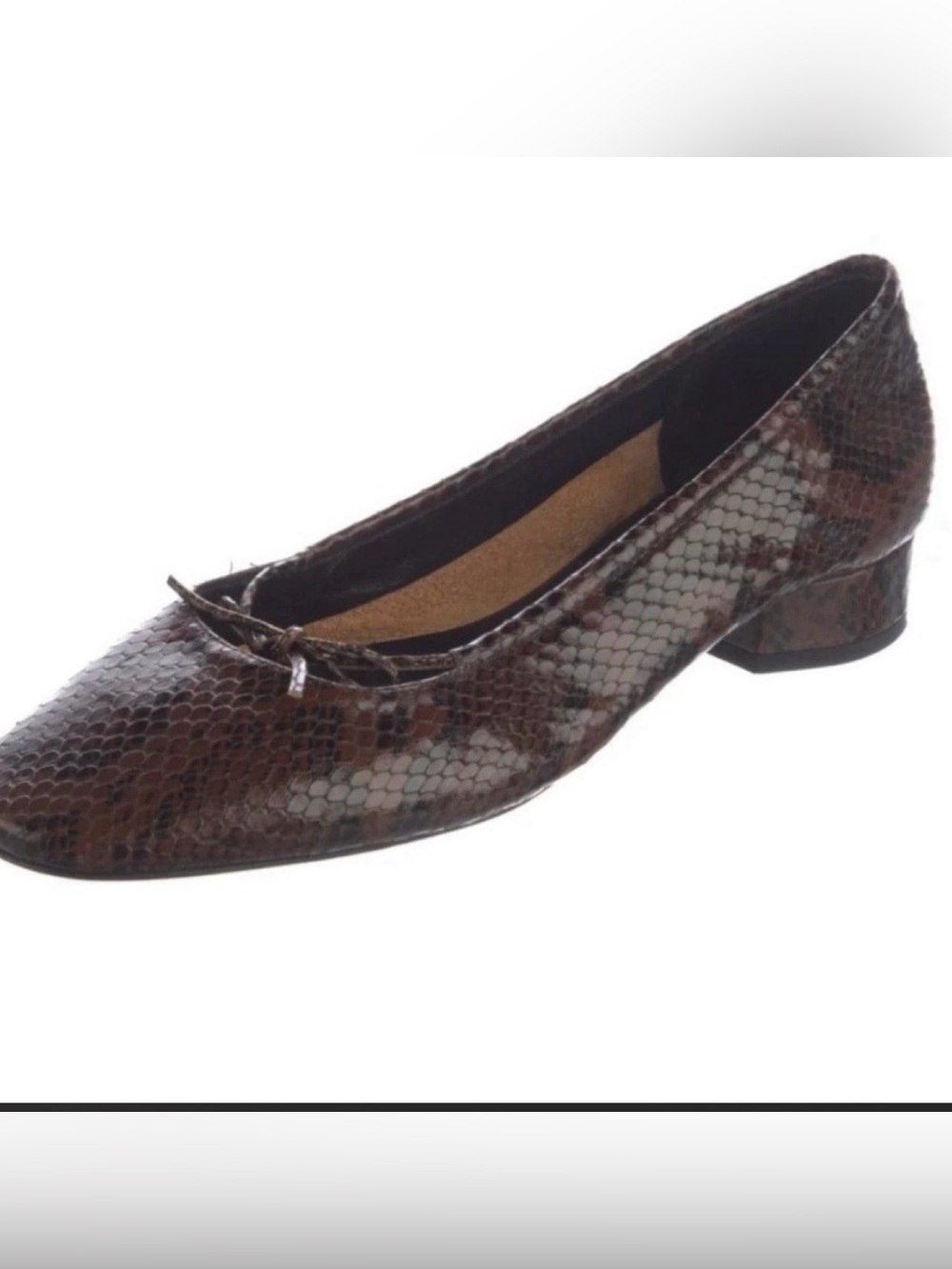 Aeyde Darya Brown Snakeskin Heeled Flats 38.5